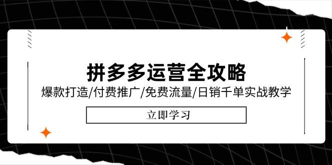 图片[1]-（15085期）拼多多运营全攻略，爆款打造/付费推广/免费流量/日销千单实战教学/6月更新-小酒传媒：网创资源∞实战项目∞全网首发