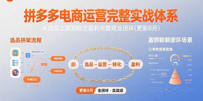 （15579期）拼多多电商运营完整实战体系，从选品上架到稳定盈利完整商业闭环(更新8月)-小酒传媒创业网：网创资源∞实战项目∞全网首发