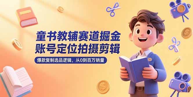 图片[1]-（15326期）童书教辅赛道掘金，账号定位拍摄剪辑，爆款复制选品逻辑，从0到百万销量-小酒传媒：网创资源∞实战项目∞全网首发