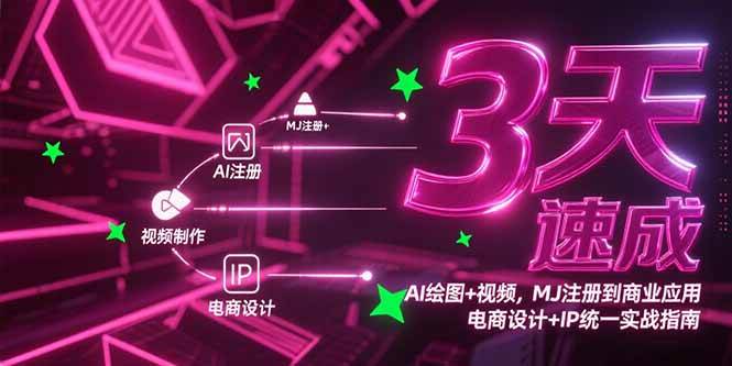 图片[1]-（15245期）3天速成AI绘图+视频，MJ注册到商业应用，电商设计+IP统一实战指南-小酒传媒：网创资源∞实战项目∞全网首发