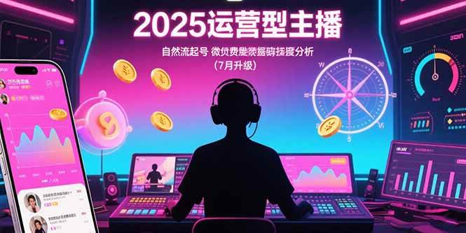 （15508期）2025运营型主播：自然流起号，微付费投放技巧，罗盘数据深度解析(7月更新)-小酒传媒创业网：网创资源∞实战项目∞全网首发
