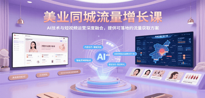 美业同城流量增长课，AI技术与短视频运营深度融合，提供可落地的流量获取方案-小酒传媒创业网：网创资源∞实战项目∞全网首发