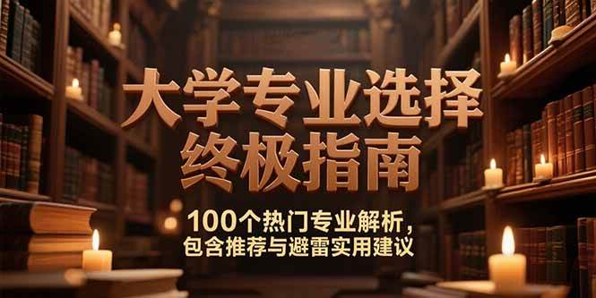 图片[1]-（15261期）付费文：大学专业选择终极指南,100个热门专业解析,包含推荐与避雷实用建议-小酒传媒：网创资源∞实战项目∞全网首发