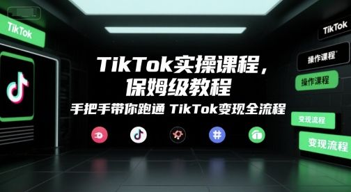 TikTok实操课程，保姆级教程，手把手带你跑通TikTok变现全流程-小酒传媒创业网：网创资源∞实战项目∞全网首发
