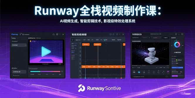 （15515期）Runway全栈视频制作课：AI视频生成，智能剪辑技术，影视级特效处理系统-小酒传媒创业网：网创资源∞实战项目∞全网首发