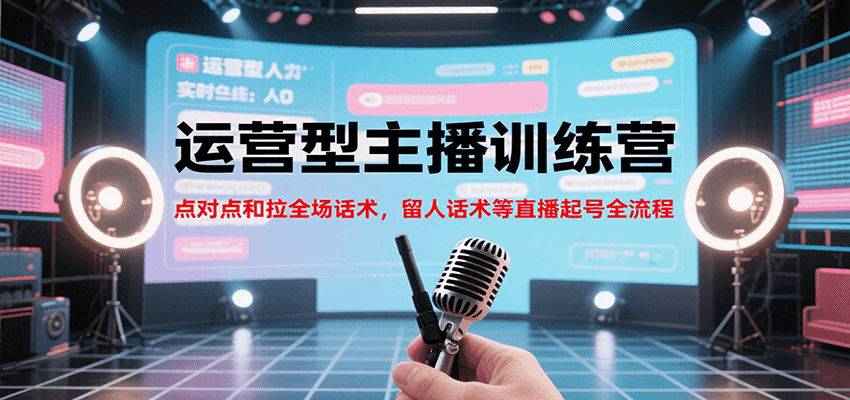 运营型主播训练营，点对点和拉全场话术，留人话术等直播起号全流程（更新7月）-小酒传媒创业网：网创资源∞实战项目∞全网首发