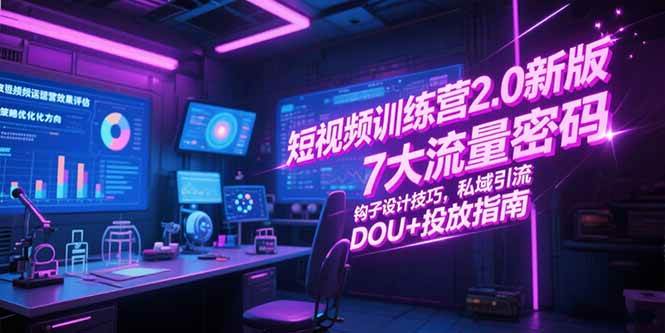 图片[1]-（15255期）短视频训练营2.0新版，7大流量密码/钩子设计技巧/私域引流/DOU+投放指南-小酒传媒：网创资源∞实战项目∞全网首发