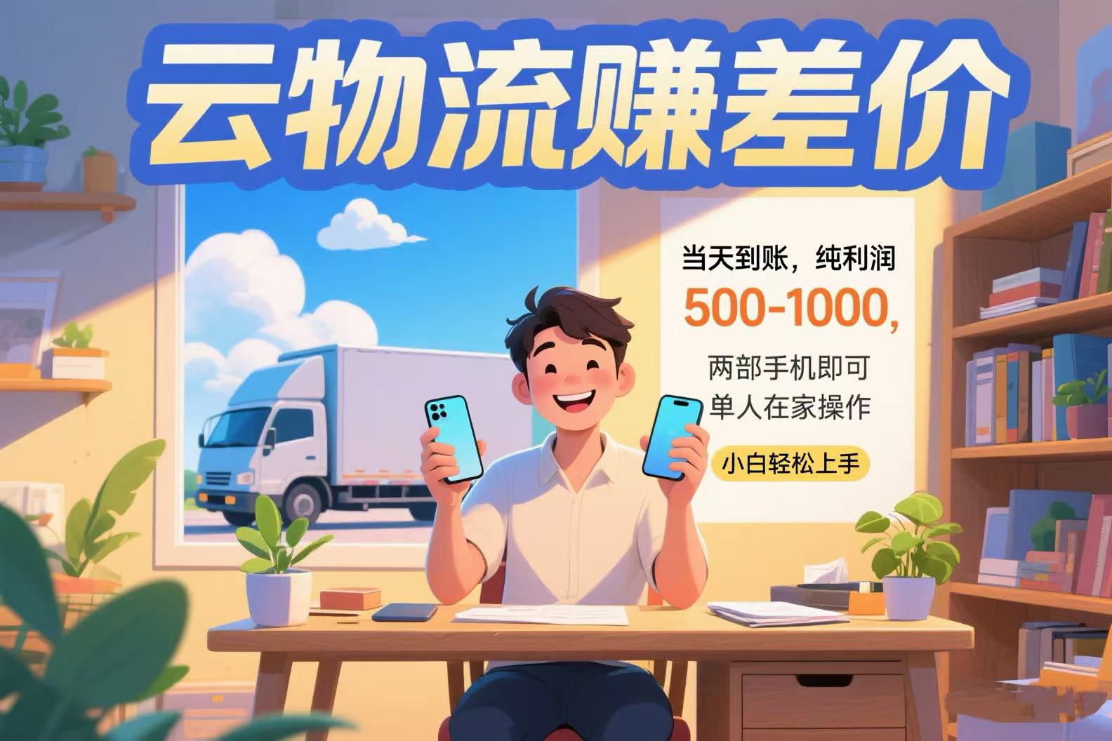云物流赚差价 当天到账纯利润500-1000 两部手机即可 可单人在家操作 小…-小酒传媒创业网：网创资源∞实战项目∞全网首发
