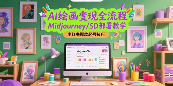 图片[1]-（15324期）AI绘画变现全流程，Midjourney/SD部署教学，小红书爆款起号技巧-小酒传媒：网创资源∞实战项目∞全网首发