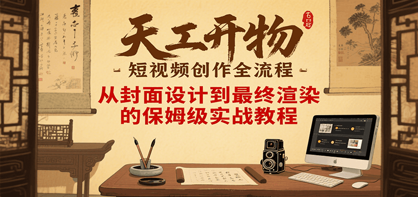 天工开物短视频创作全流程，从封面设计到最终渲染的保姆级实战教程-小酒传媒创业网：网创资源∞实战项目∞全网首发