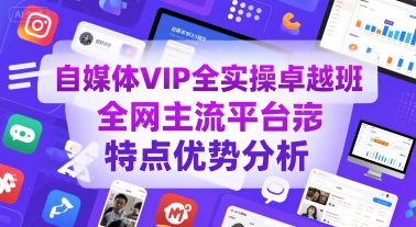 自媒体VIP全实操卓越班，全网主流平台特点优势分析-小酒传媒创业网：网创资源∞实战项目∞全网首发