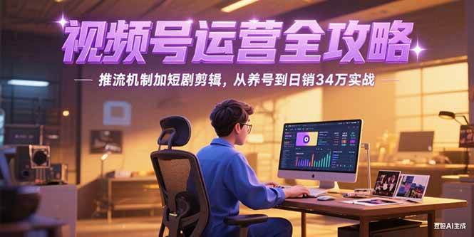 图片[1]-（15217期）2025视频号运营全攻略，推流机制加短剧剪辑，从养号到日销34万实战-小酒传媒：网创资源∞实战项目∞全网首发