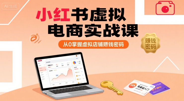 小红书虚拟电商实战课，从0掌握虚拟店铺賺钱密码-小酒传媒创业网：网创资源∞实战项目∞全网首发