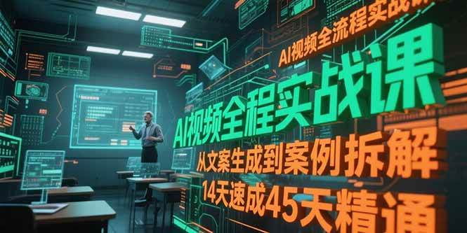 图片[1]-（15172期）AI视频全流程实战课，从文案生成到案例拆解，14天速成45天精通-小酒传媒：网创资源∞实战项目∞全网首发