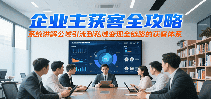 企业主获客全攻略，系统讲解公域引流到私域变现全链路的获客体系-小酒传媒创业网：网创资源∞实战项目∞全网首发