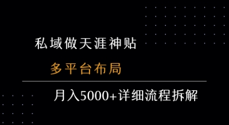 私域做天涯神贴 多平台布局 月入5k+详细流程拆解-小酒传媒创业网：网创资源∞实战项目∞全网首发