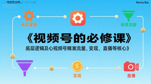 视频号的必修课，视频号的底层逻辑及核心视频号精准流量，变现，直播等核心-小酒传媒创业网：网创资源∞实战项目∞全网首发