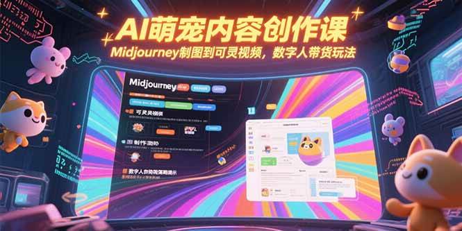 图片[1]-（15311期）AI萌宠内容创作课，Midjourney制图到可灵视频，数字人带货玩法-小酒传媒：网创资源∞实战项目∞全网首发