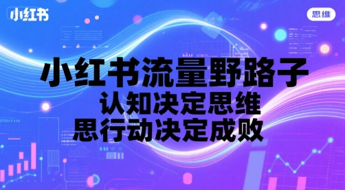 小红书流量野路子，认知决定思维，思维决定行动，行动决定成败-小酒传媒创业网：网创资源∞实战项目∞全网首发