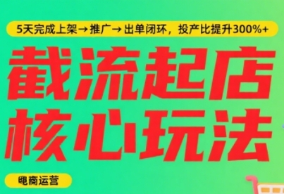 淘宝截流快速起店玩法，掌握暴力快速起店的流程，5天完成上架-推广-出单闭环-小酒传媒创业网：网创资源∞实战项目∞全网首发