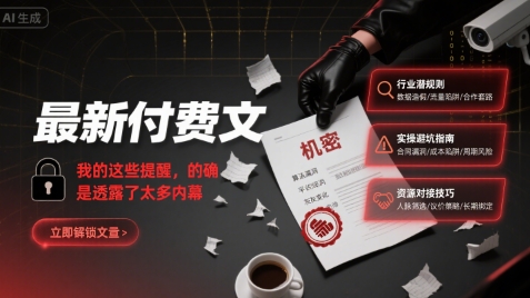 最新付费文：我的这些提醒，的确是透露了太多内幕-小酒传媒创业网：网创资源∞实战项目∞全网首发