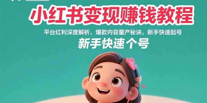 （15559期）小红书变现赚钱教程：平台红利深度解析，爆款内容量产秘诀，新手快速起号-小酒传媒创业网：网创资源∞实战项目∞全网首发