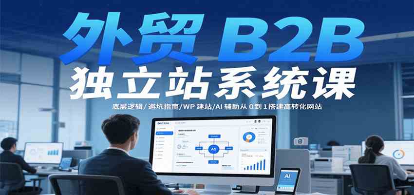 外贸B2B独立站系统课：底层逻辑/避坑指南/WP建站/AI辅助从0到1搭建高转化网站-小酒传媒创业网：网创资源∞实战项目∞全网首发