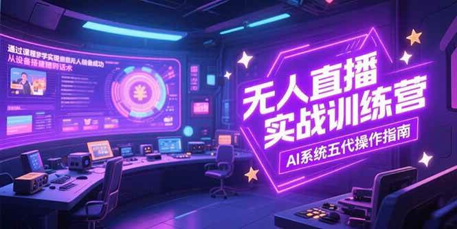 图片[1]-（15315期）无人直播实操训练营，从设备搭建到话术，AI系统五代操作指南(7月更新)-小酒传媒：网创资源∞实战项目∞全网首发