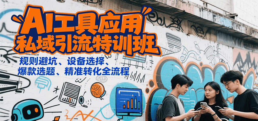 AI工具应用私域引流特训班，规则避坑、设备选择、爆款选题、精准转化全流程-小酒传媒创业网：网创资源∞实战项目∞全网首发