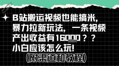 b站掘金计划？搬运视频也能挣拉新的收益，小白应该怎么玩！-小酒传媒创业网：网创资源∞实战项目∞全网首发