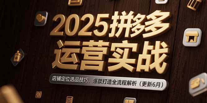 图片[1]-（15235期）2025拼多多运营实战：店铺定位选品技巧，爆款打造全流程解析（更新6月）-小酒传媒：网创资源∞实战项目∞全网首发