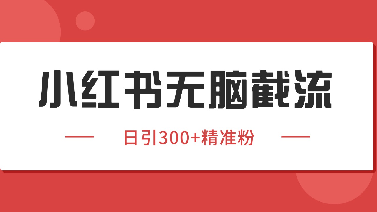 小红书截流同行客源，独家野路子获客玩法 日引200+暴力获客-小酒传媒创业网：网创资源∞实战项目∞全网首发