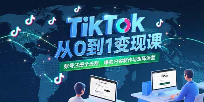 （15346期）TikTok从0到1变现课，账号注册全流程，爆款内容制作与矩阵运营-小酒传媒创业网：网创资源∞实战项目∞全网首发