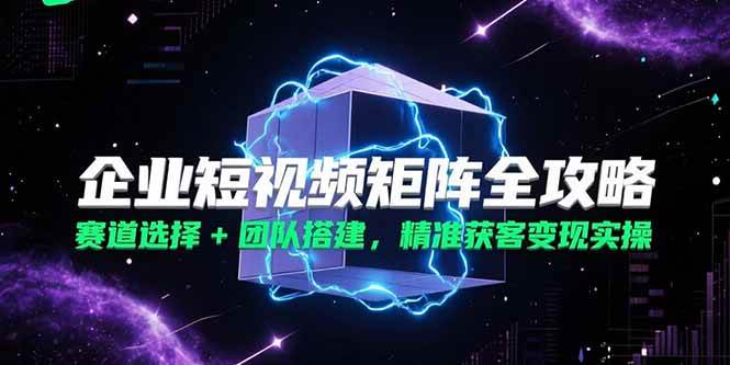 图片[1]-（15242期）企业短视频矩阵全攻略，赛道选择+团队搭建，精准获客变现实操-小酒传媒：网创资源∞实战项目∞全网首发