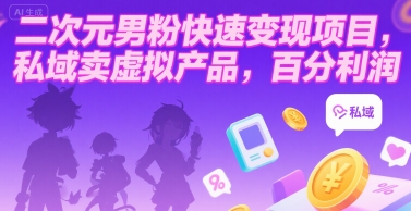 二次元男粉快速变现项目，私域卖虚拟产品，百分利润-小酒传媒创业网：网创资源∞实战项目∞全网首发