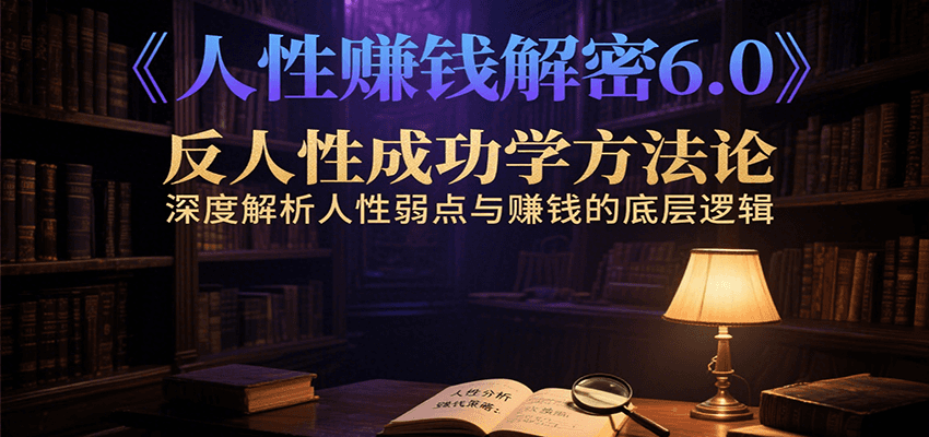 人性赚钱解密6.0，反人性成功学方法论，深度解析人性弱点与赚钱的底层逻辑-小酒传媒创业网：网创资源∞实战项目∞全网首发