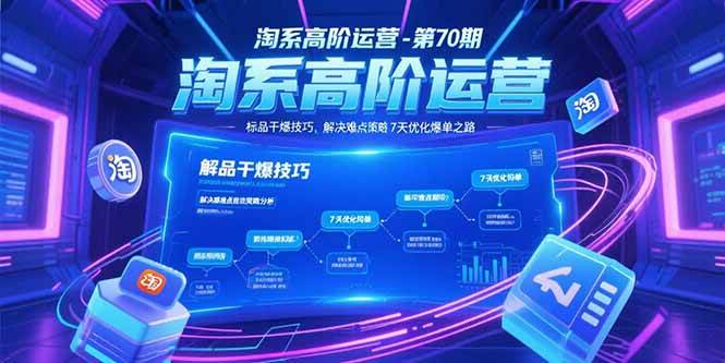 图片[1]-（15307期）淘系高阶运营-第70期，标品干爆技巧，解决难点策略，大佬操盘方法-小酒传媒：网创资源∞实战项目∞全网首发