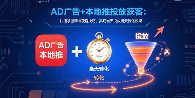 （15637期）AD广告+本地推投放获客：快速掌握精准获客技巧，实现当天投放当天转化效果-小酒传媒创业网：网创资源∞实战项目∞全网首发