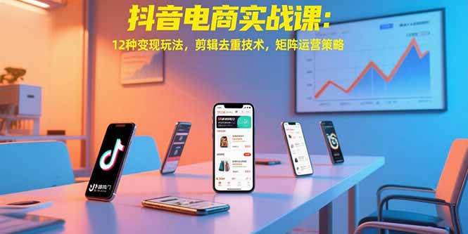 （15478期）抖音电商实战课：12种变现玩法，剪辑去重技术，矩阵运营策略-小酒传媒创业网：网创资源∞实战项目∞全网首发