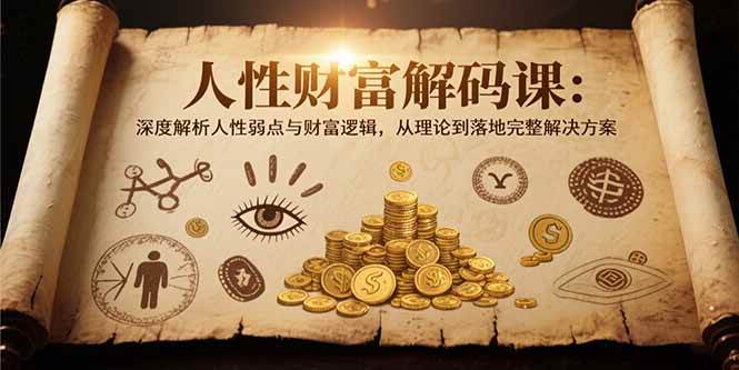 （15434期）人性财富解码课6.0：深度解析人性弱点与财富逻辑，理论到落地完整解决方案-小酒传媒创业网：网创资源∞实战项目∞全网首发