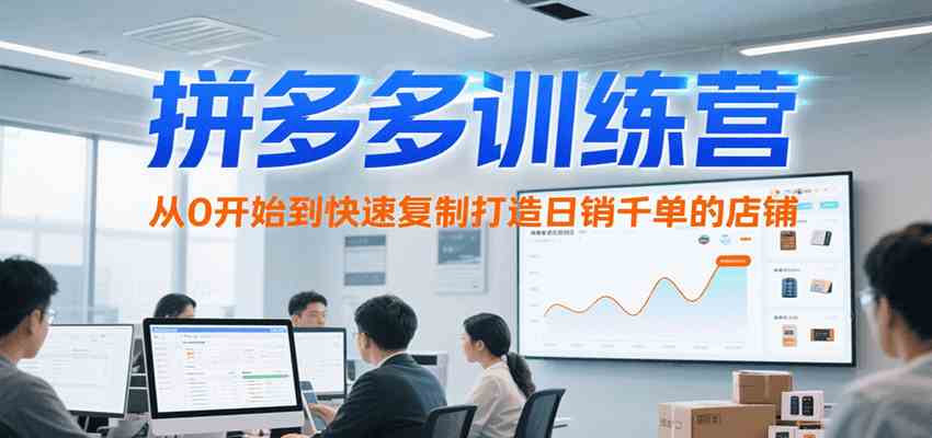 拼多多训练营，从0开始到快速复制打造日销千单的店铺（更新7月）-小酒传媒创业网：网创资源∞实战项目∞全网首发