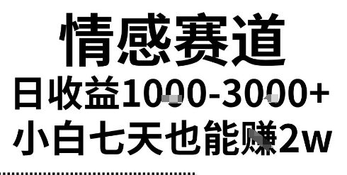 2025最新风口情感无脑暴力掘金项目，新人操作一周挣了2W，长期稳定小白可做【揭秘】-小酒传媒创业网：网创资源∞实战项目∞全网首发