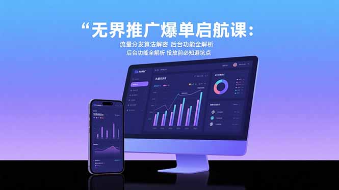 无界推广爆单启航课：流量分发算法解密 后台功能全解析 投放前必知避坑点-小酒传媒创业网：网创资源∞实战项目∞全网首发