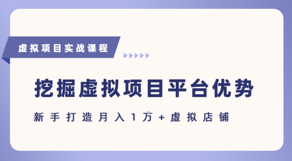 抓住虚拟项目各平台优势，新手轻松月入1W+(给出具体建议)-小酒传媒创业网：网创资源∞实战项目∞全网首发