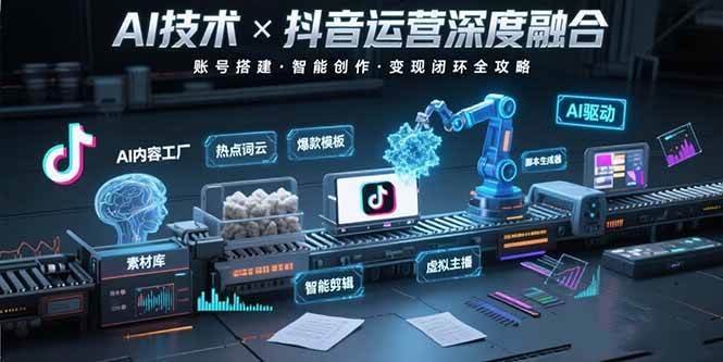 （15630期）AI技术与抖音运营的深度融合应用：涵盖账号搭建、内容创作、收益变现等-小酒传媒创业网：网创资源∞实战项目∞全网首发