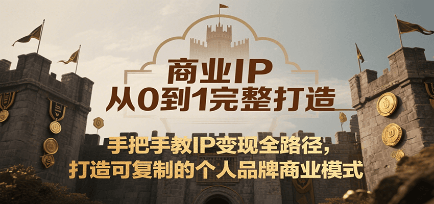 商业IP从0到1完整打造，手把手教IP变现全路径，打造可复制的个人品牌商业模式-小酒传媒创业网：网创资源∞实战项目∞全网首发