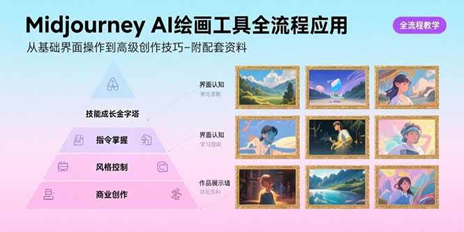 （15628期）Midjourney AI绘画工具全流程应用，从基础界面操作到高级创作-附配套资料-小酒传媒创业网：网创资源∞实战项目∞全网首发