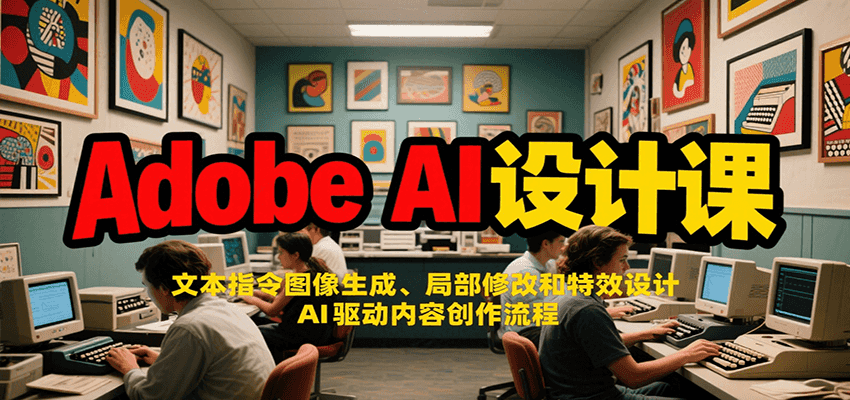 Adobe AI设计课：文本指令图像生成、局部修改和特效设计，AI驱动内容创作流程-小酒传媒创业网：网创资源∞实战项目∞全网首发