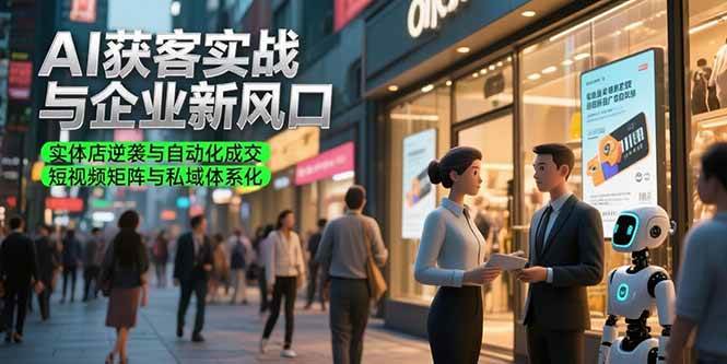 （15348期）AI获客实战与企业新风口，实体店逆袭与自动化成交 短视频矩阵与私域体系化-小酒传媒创业网：网创资源∞实战项目∞全网首发