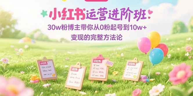 图片[1]-（15318期）小红书运营进阶班：30w粉博主带你从0粉起号到10w+变现的完整方法论-小酒传媒：网创资源∞实战项目∞全网首发